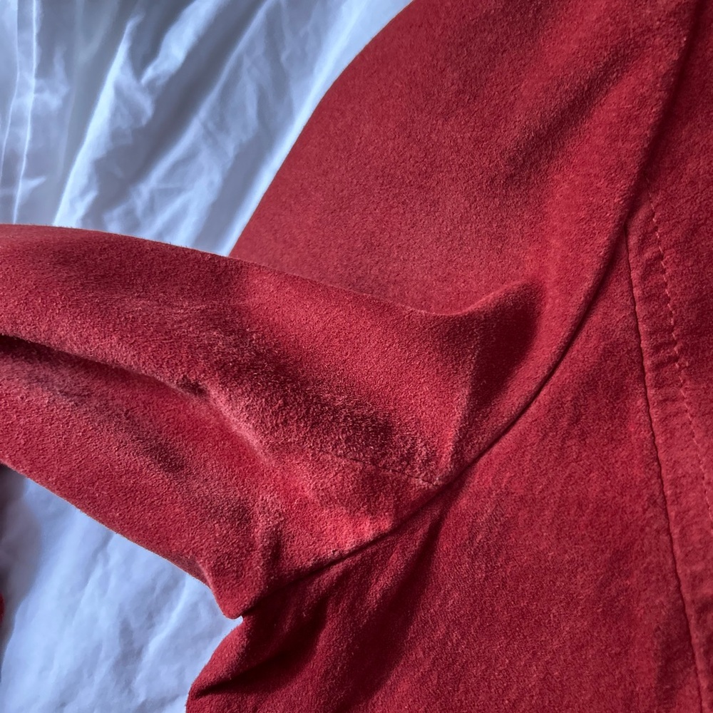 VINTAGE Alfani Suede Leather Blazer Jacket Brick L - Picture 12 of 14